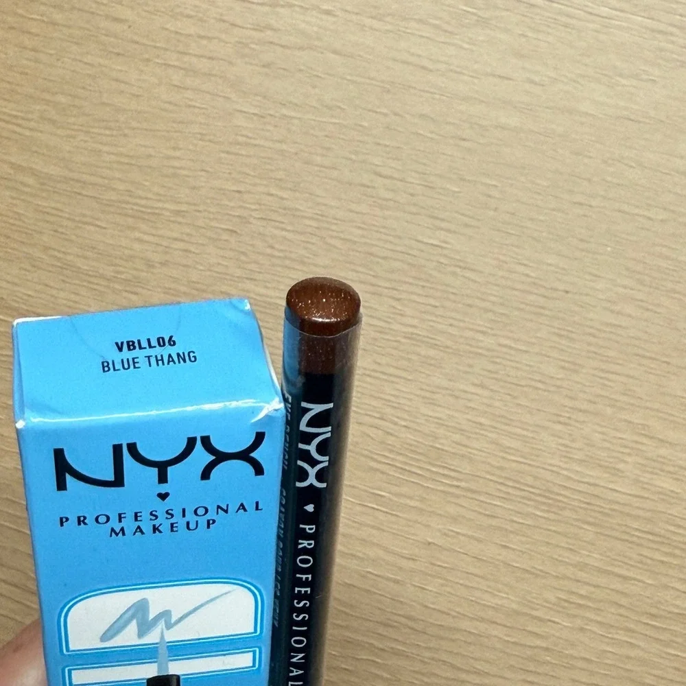 NYX Vivid Brights Liquid Eyeliner Blue Thang & Slim Eye Pencil Bronze‎ NIB